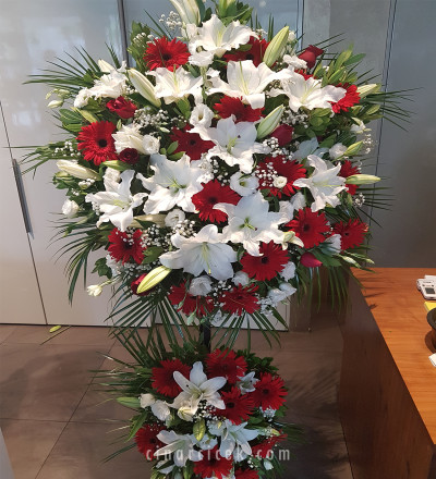 Çift Katlı Kırmızı Beyaz Ferforje