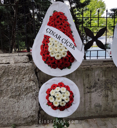 Çift Katlı Kırmızı Beyaz Ayaklı Sepet