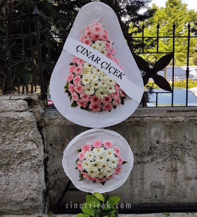 Pembe Beyaz Çift Katlı Ayaklı Sepet