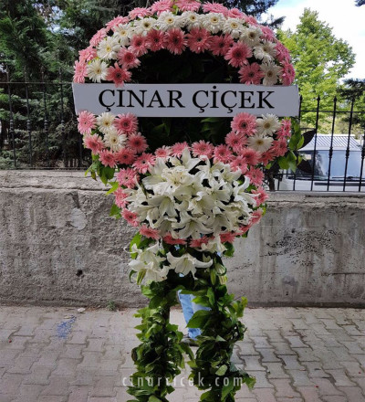 Pembe Beyaz Cezane Çelenk