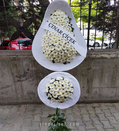 Beyaz Çift Katlı Ayaklı Sepet